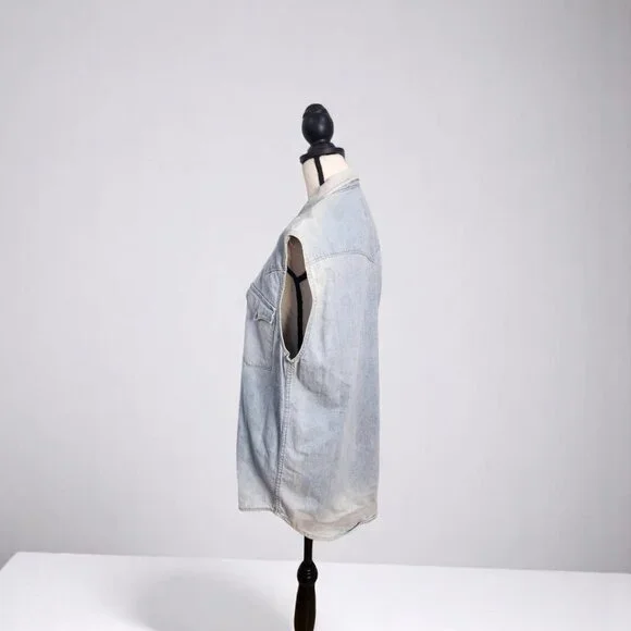 Denim Sleeveless Tunic Top - Picture 4 of 14